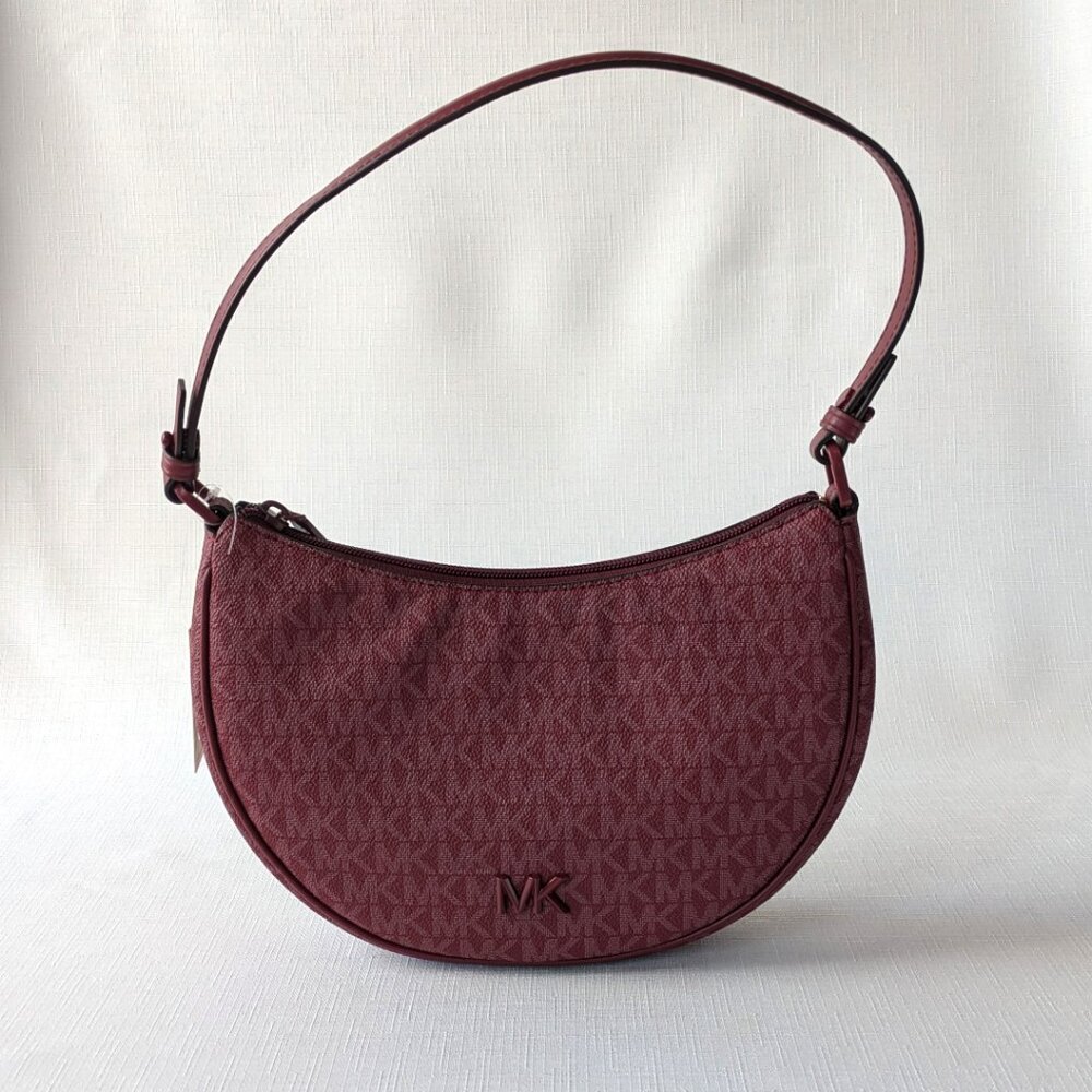 Michael Kors Kyla Small Signature Logo Convertible Pouchette in Mulberry NWT - Picture 2 of 11